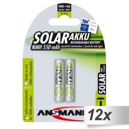 Foto: 12x2 Ansmann maxE NiMH Akku Micro AAA 550 mAh SOLAR