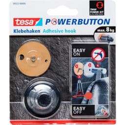 Foto: Tesa Powerbutton Klebehaken chrom für max. 8 kg