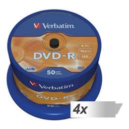 Foto: 4x50 Verbatim DVD-R 4,7GB 16x Speed, matt silver