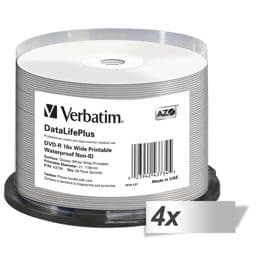 Foto: 4x50 Verbatim DVD-R 4,7GB 16x Wide glossy waterproof print