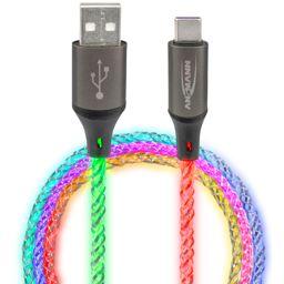 Foto: Ansmann USB-A / USB-C Kabel mit LED Beleuchtung 100cm  1700-0158