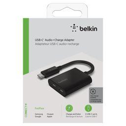 Foto: Belkin RockStar USB-C Audio- und Ladeadapter, schwarz F7U081btBLK