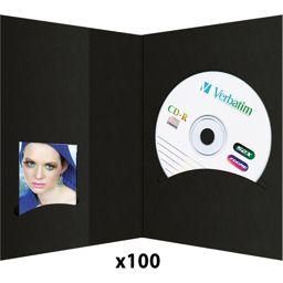 Foto: 1x100 Daiber Passbildmappen m. CD-Rom-Fach bis 10x15cm schw.