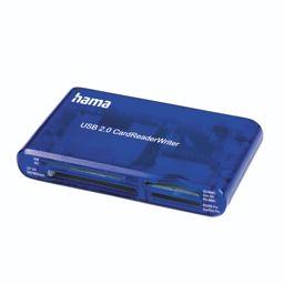 Foto: Hama USB 2.0 Multi-Kartenleser 35 in  1, blau             55348