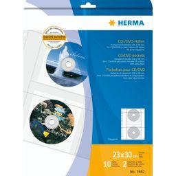 Foto: Herma CD-Hüllen f. 2 CDs inkl. Papierhülle  10 Stück       7682