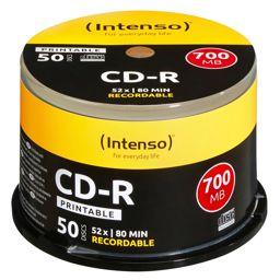 Foto: 1x50 Intenso CD-R 80 / 700MB 52x Speed, printable, scr. res.