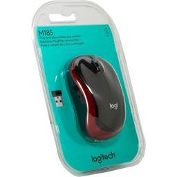 Foto: Logitech M 185 Cordless Notebook Mouse USB schwarz / rot