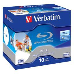 Foto: 1x10 Verbatim BD-R Blu-Ray 25GB 6x Speed, printable, Jewel Case