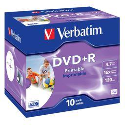 Foto: 1x10 Verbatim DVD+R 4,7GB Jewel 16x Speed, printable
