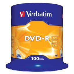 Foto: 1x100 Verbatim DVD-R 4,7GB 16x Speed, matt silver
