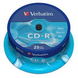 Foto: 1x25 Verbatim CD-R 80 / 700MB 52x Speed Extra Protection