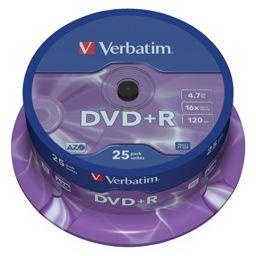 Foto: 1x25 Verbatim DVD+R 4,7GB 16x Speed, matt silver