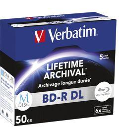 Foto: 1x5 Verbatim M-Disc BD-R Blu-Ray 50GB 6x Speed, Jewel Case