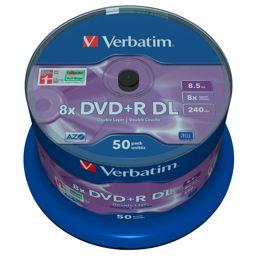 Foto: 1x50 Verbatim DVD+R Double Layer 8x Speed, 8,5GB matt silver