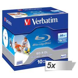 Foto: 5x10 Verbatim BD-R Blu-Ray 50GB 6x Speed printable Jewel Case