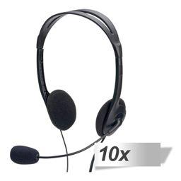 Foto: 10x ednet Multimedia Stereo Headset mit Mikrofon 1,8m